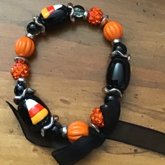 New Stunning Fall Stone and Silver Bracelet in silver, Orange, Brown& Bl… - Picture 2 of 3